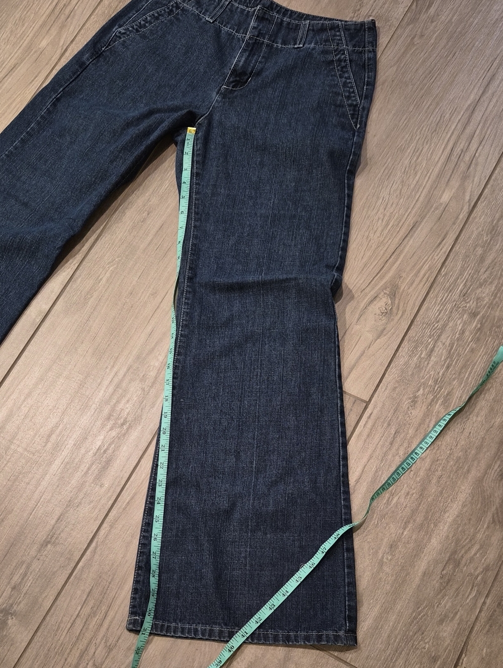 LONDONJEAN Dark Indigo Flare Wide-Leg Jeans - Picture 3 of 6